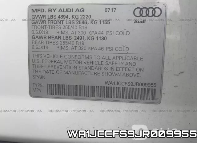 WA1JCCFS9JR009955 фото 10