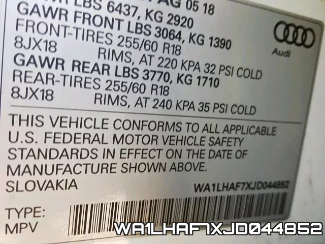 WA1LHAF7XJD044852 фото 2