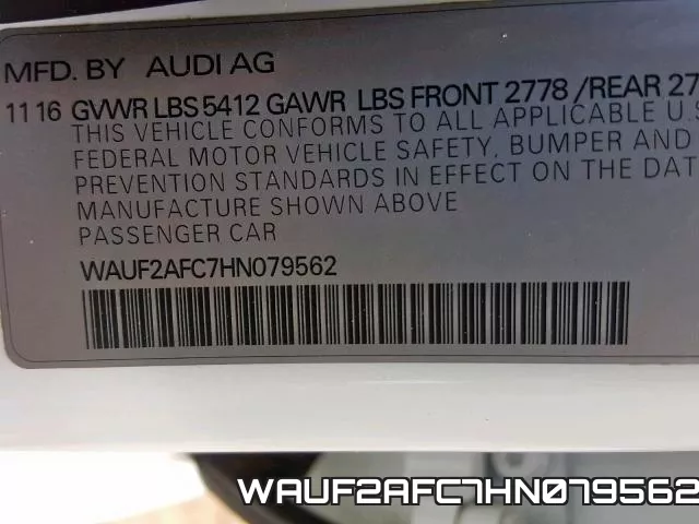 WAUF2AFC7HN079562 фото 2