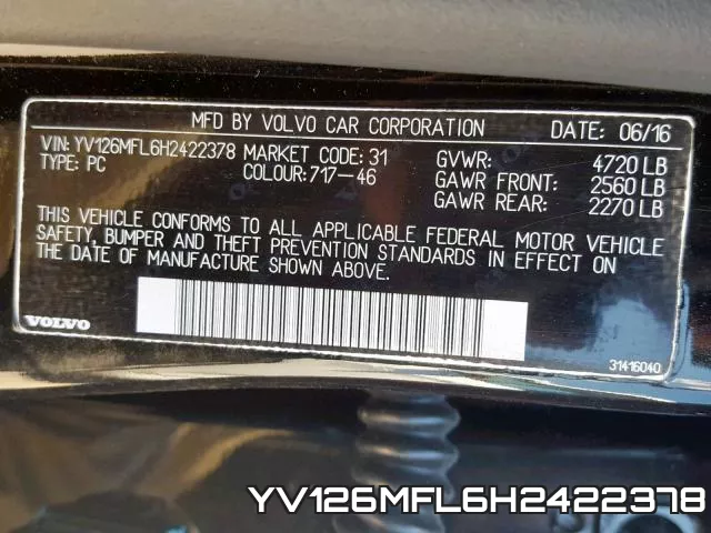 YV126MFL6H2422378 фото 2