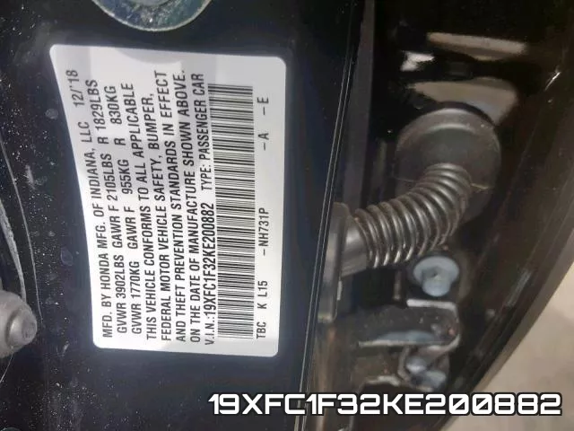 19XFC1F32KE200882 фото 2