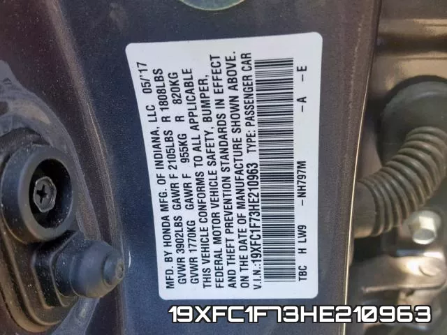 19XFC1F73HE210963 фото 2
