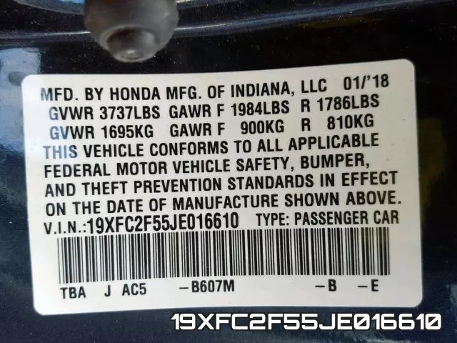 19XFC2F55JE016610 фото 2