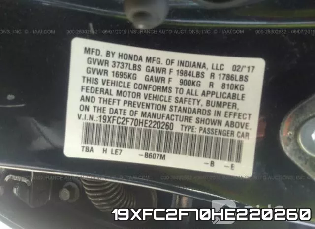 19XFC2F70HE220260 фото 10