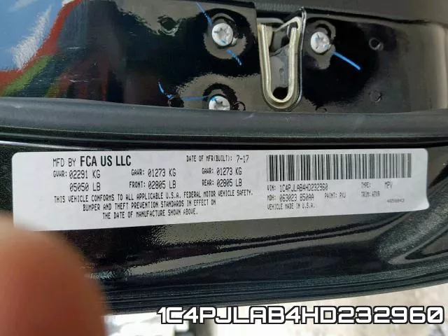 1C4PJLAB4HD232960 фото 2