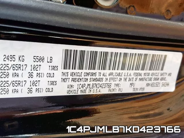 1C4PJMLB7KD423766 фото 2