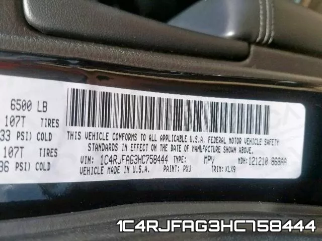 1C4RJFAG3HC758444 фото 2
