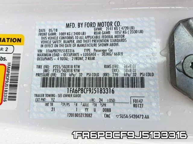 1FA6P8CF9J5183316 фото 2