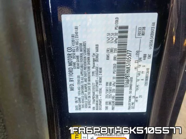 1FA6P8TH6K5105577 фото 2
