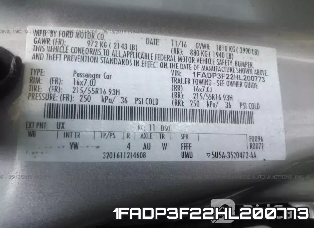 1FADP3F22HL200773 фото 10