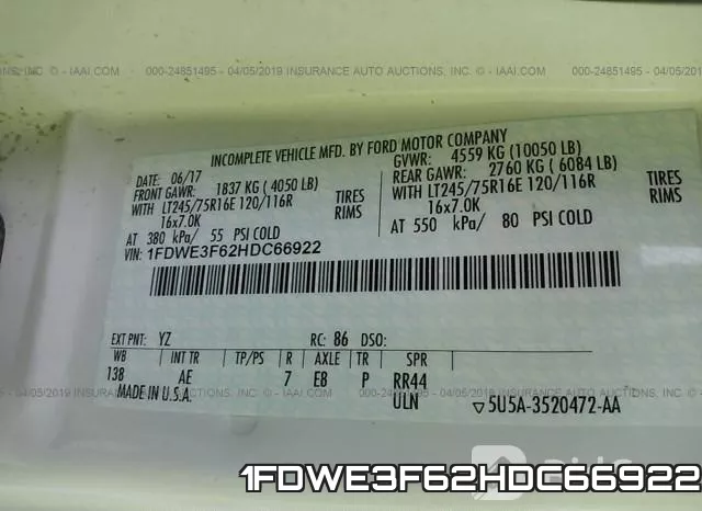 1FDWE3F62HDC66922 фото 10