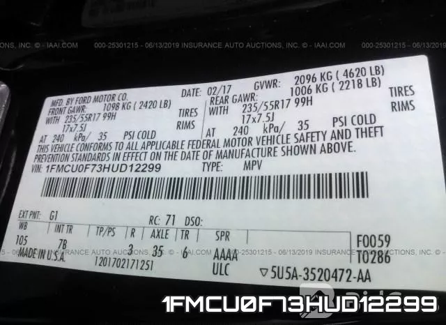 1FMCU0F73HUD12299 фото 10