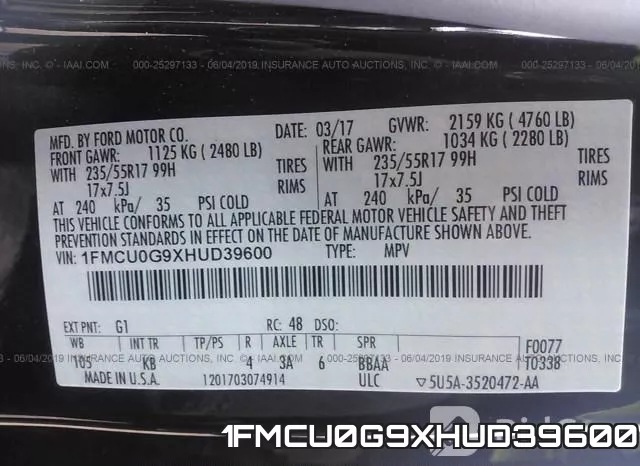 1FMCU0G9XHUD39600 фото 10