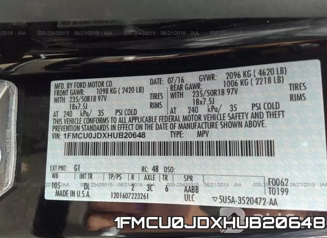 1FMCU0JDXHUB20648 фото 10
