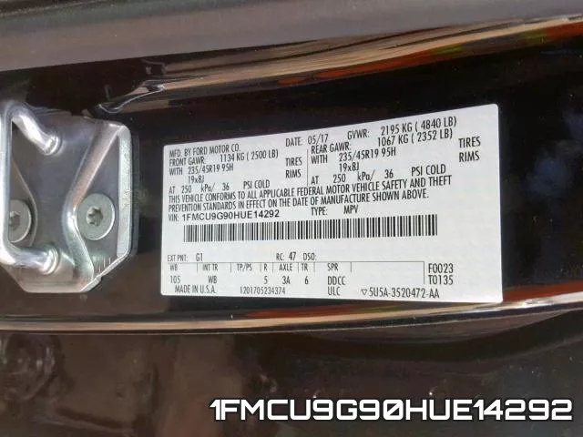 1FMCU9G90HUE14292 фото 2