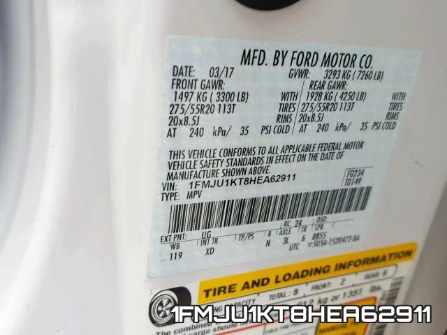 1FMJU1KT8HEA62911 фото 2