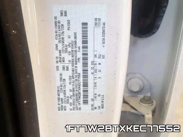 1FT7W2BTXKEC77552 фото 2