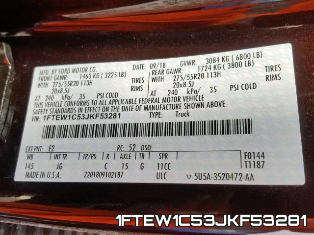 1FTEW1C53JKF53281 фото 2