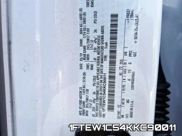 1FTEW1C54KKC90011 фото 2