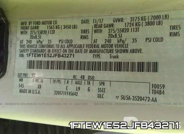 1FTEW1E52JFB43271 фото 10