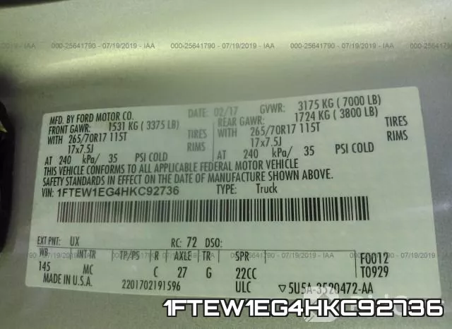 1FTEW1EG4HKC92736 фото 10