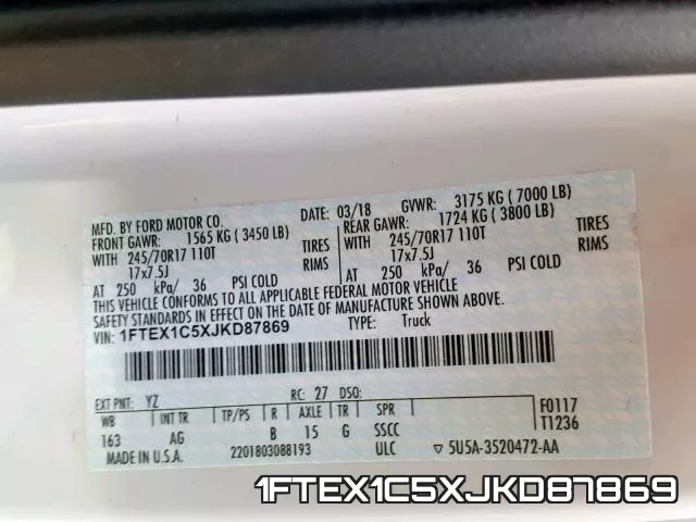 1FTEX1C5XJKD87869 фото 2