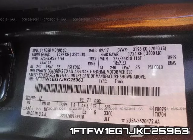1FTFW1EG7JKC25963 фото 10