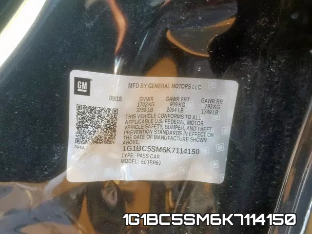 1G1BC5SM6K7114150 фото 2