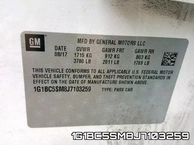 1G1BC5SM8J7103259 фото 2