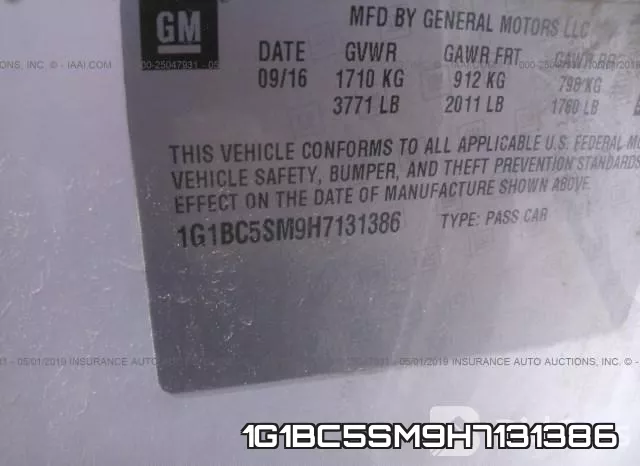 1G1BC5SM9H7131386 фото 10