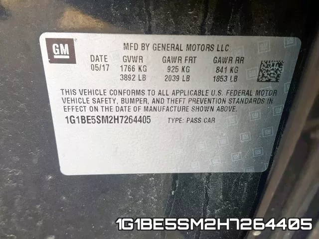 1G1BE5SM2H7264405 фото 2