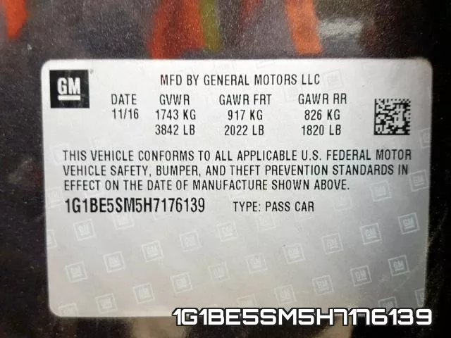 1G1BE5SM5H7176139 фото 2