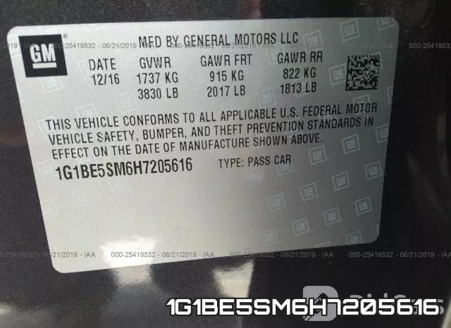 1G1BE5SM6H7205616 фото 10