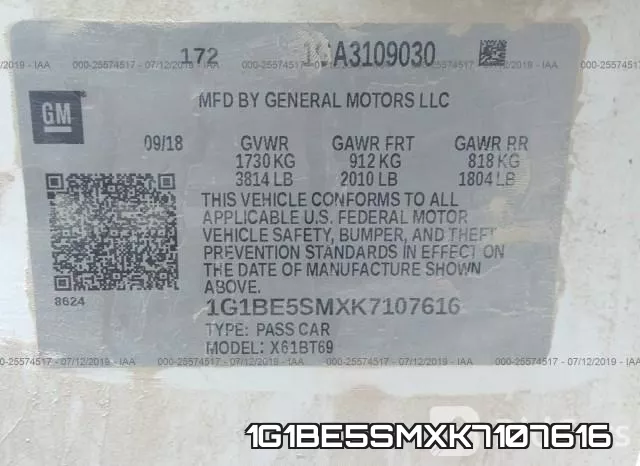 1G1BE5SMXK7107616 фото 10