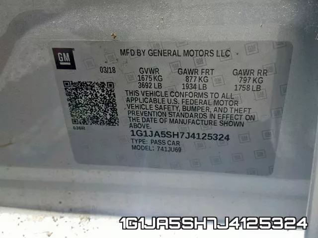 1G1JA5SH7J4125324 фото 2