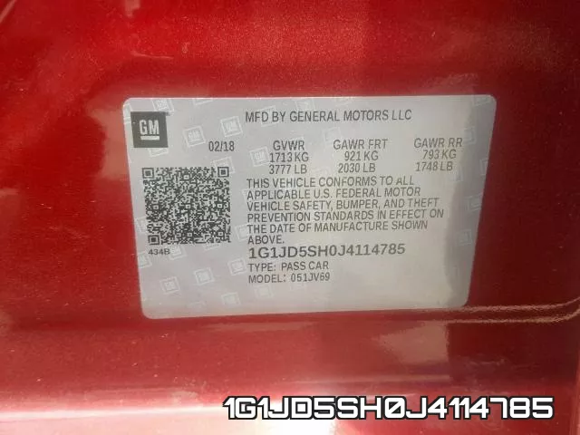 1G1JD5SH0J4114785 фото 2