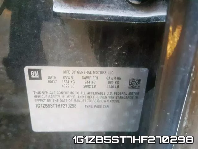 1G1ZB5ST7HF270298 фото 2