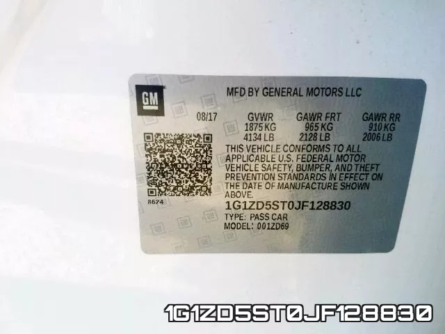 1G1ZD5ST0JF128830 фото 2
