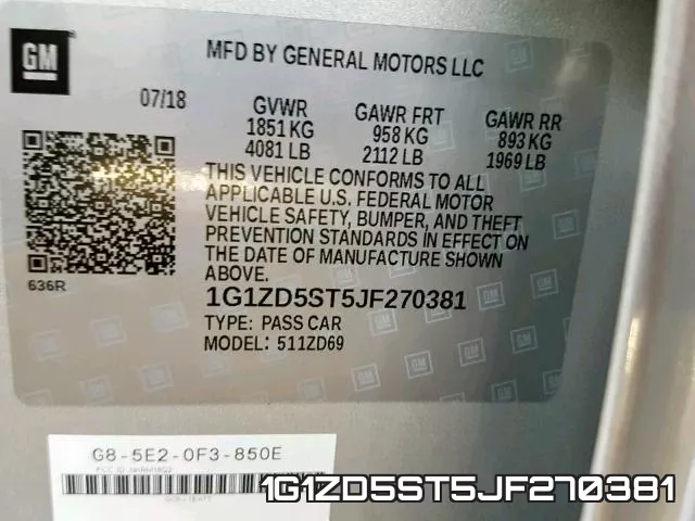 1G1ZD5ST5JF270381 фото 2
