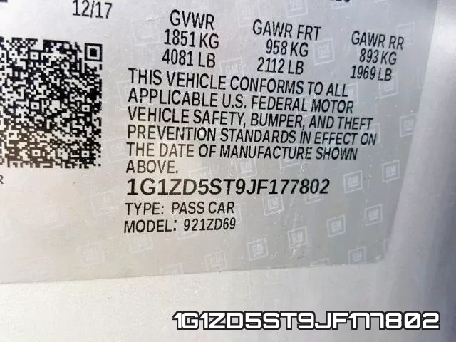 1G1ZD5ST9JF177802 фото 2