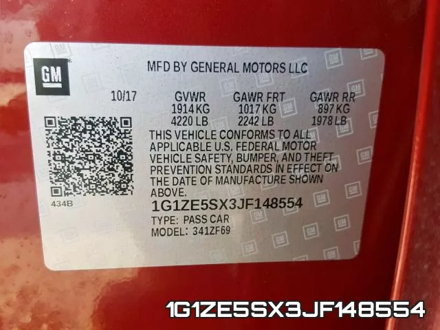 1G1ZE5SX3JF148554 фото 2