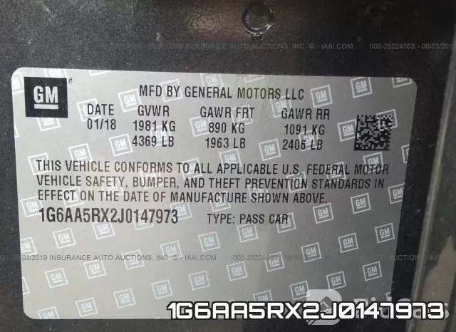 1G6AA5RX2J0147973 фото 10