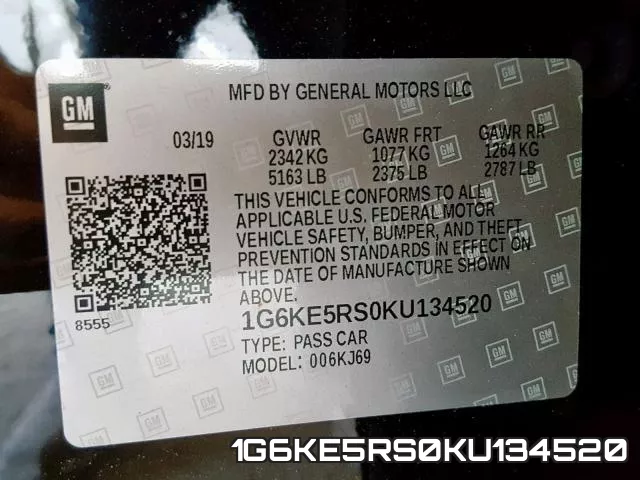 1G6KE5RS0KU134520 фото 2