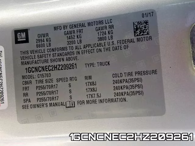 1GCNCNEC2HZ209261 фото 2