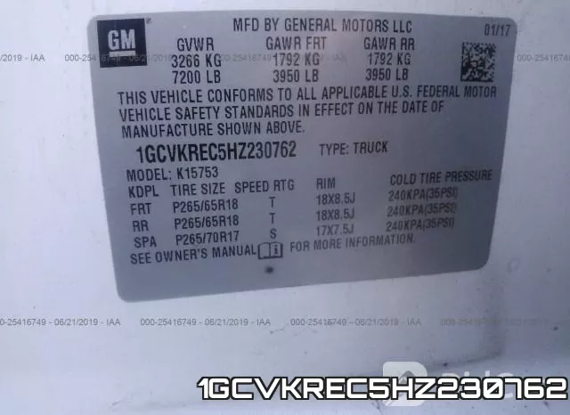 1GCVKREC5HZ230762 фото 10