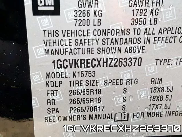 1GCVKRECXHZ263370 фото 2