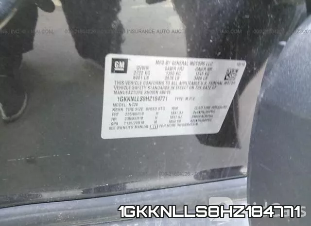 1GKKNLLS8HZ184771 фото 10