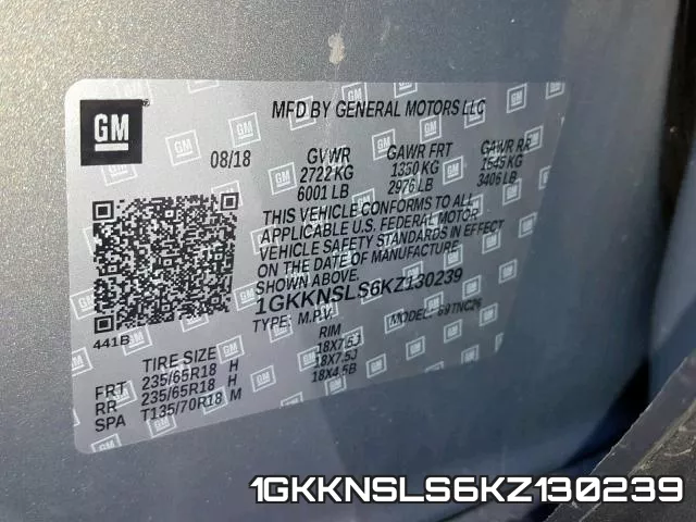 1GKKNSLS6KZ130239 фото 2