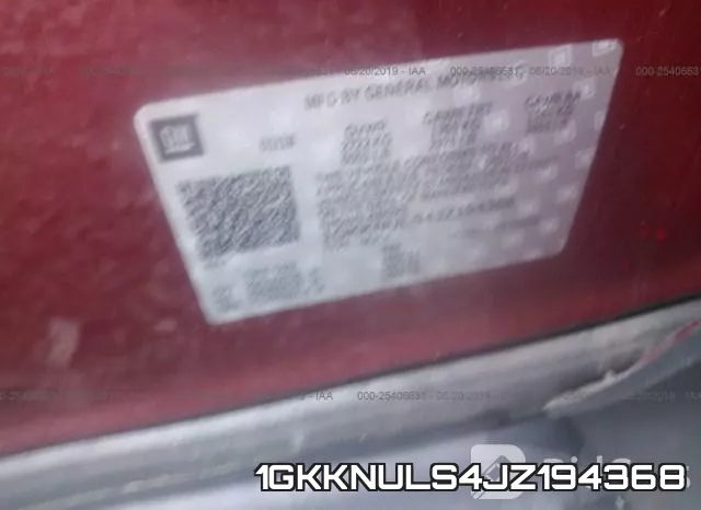 1GKKNULS4JZ194368 фото 10
