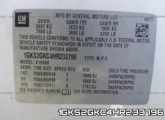 1GKS2GKC4HR233796 фото 10